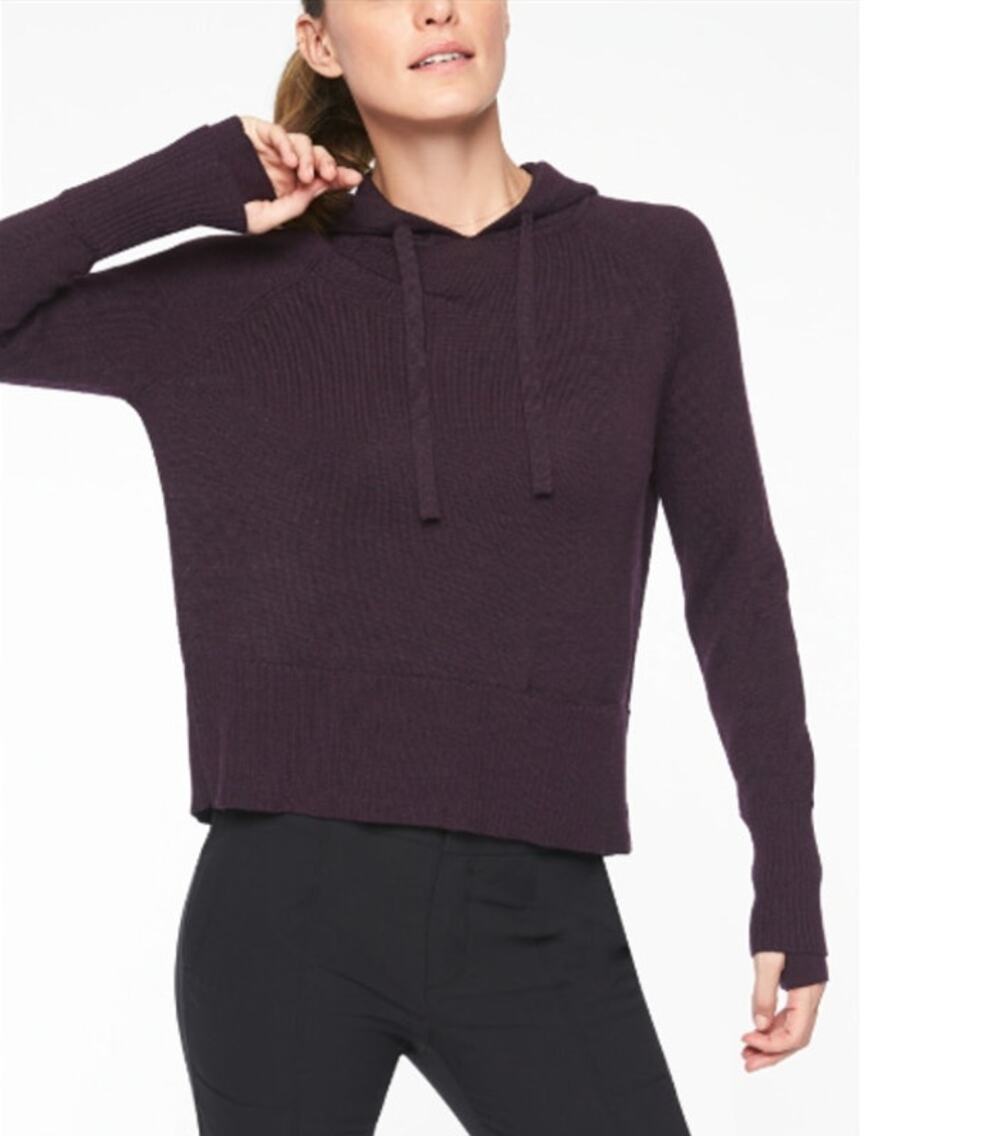 Athleta Verona Wool Blend Sweater Hoodie Size Small Retail $219